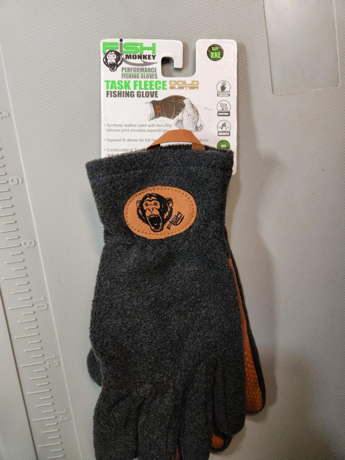 Fish Monkey Gloves Task Fleece Charcoal Stealth Craft Boats